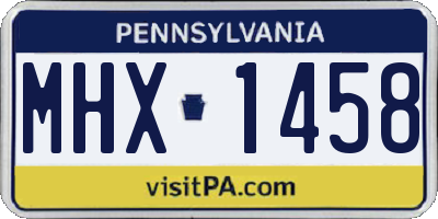 PA license plate MHX1458
