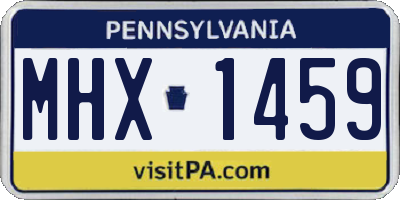 PA license plate MHX1459