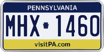 PA license plate MHX1460