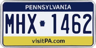 PA license plate MHX1462