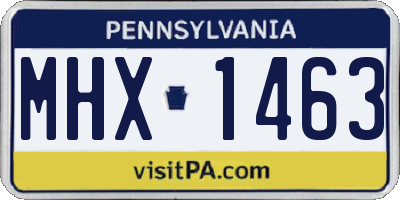 PA license plate MHX1463