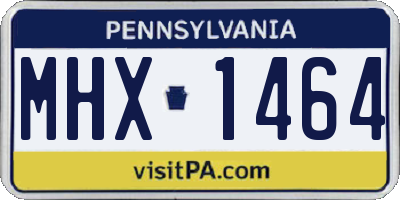 PA license plate MHX1464