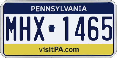 PA license plate MHX1465