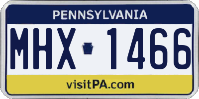 PA license plate MHX1466