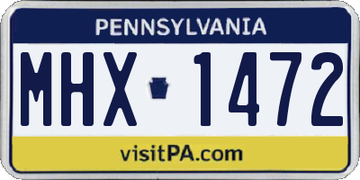 PA license plate MHX1472