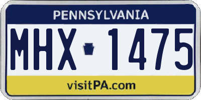 PA license plate MHX1475