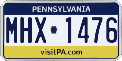 PA license plate MHX1476