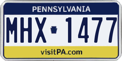 PA license plate MHX1477