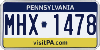 PA license plate MHX1478