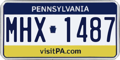 PA license plate MHX1487