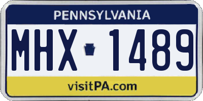 PA license plate MHX1489