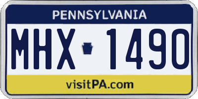 PA license plate MHX1490
