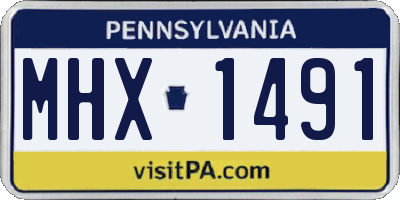 PA license plate MHX1491