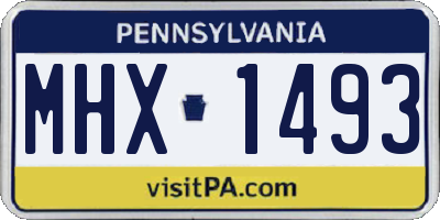 PA license plate MHX1493