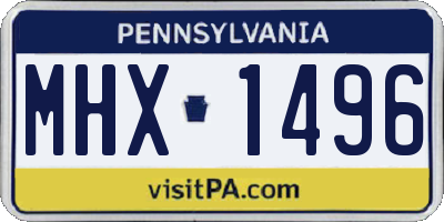 PA license plate MHX1496