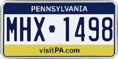 PA license plate MHX1498