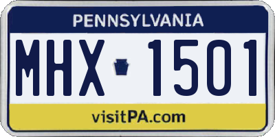 PA license plate MHX1501