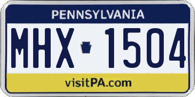 PA license plate MHX1504
