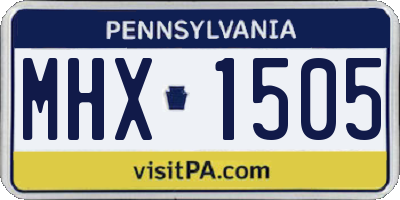 PA license plate MHX1505