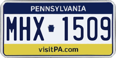 PA license plate MHX1509