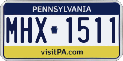 PA license plate MHX1511