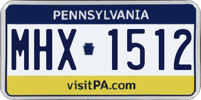 PA license plate MHX1512