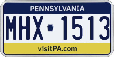 PA license plate MHX1513