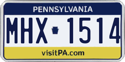 PA license plate MHX1514