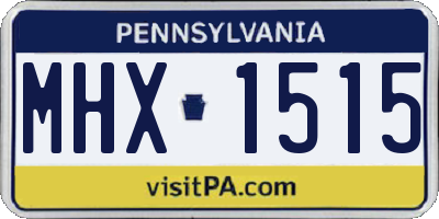 PA license plate MHX1515