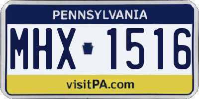 PA license plate MHX1516