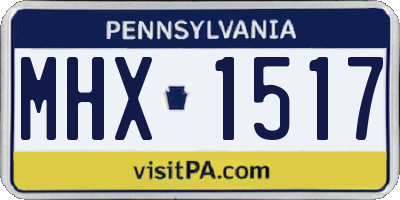 PA license plate MHX1517