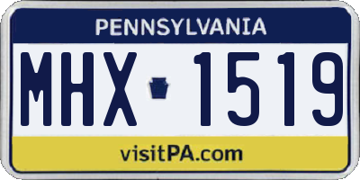 PA license plate MHX1519