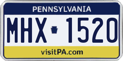 PA license plate MHX1520