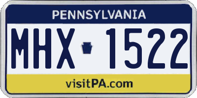 PA license plate MHX1522