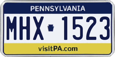 PA license plate MHX1523