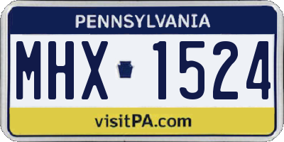 PA license plate MHX1524