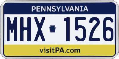 PA license plate MHX1526