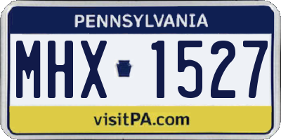 PA license plate MHX1527