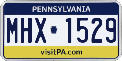PA license plate MHX1529