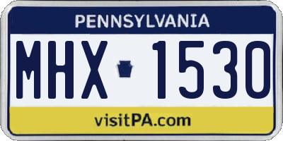 PA license plate MHX1530