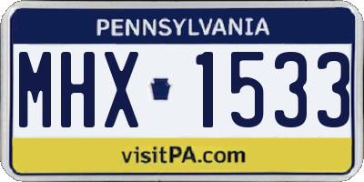PA license plate MHX1533