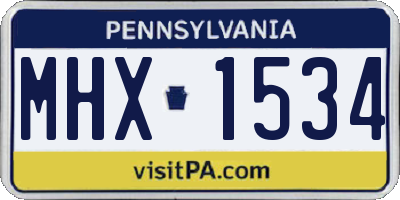 PA license plate MHX1534