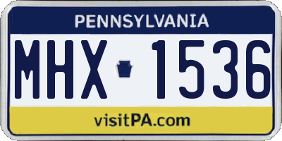 PA license plate MHX1536