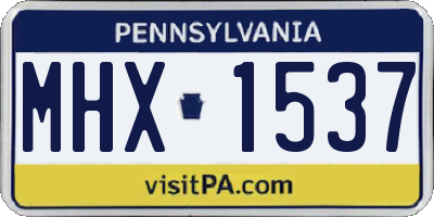 PA license plate MHX1537