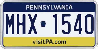 PA license plate MHX1540