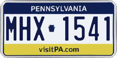 PA license plate MHX1541