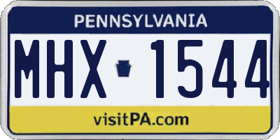 PA license plate MHX1544