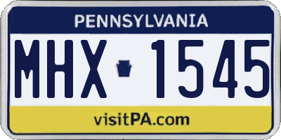PA license plate MHX1545