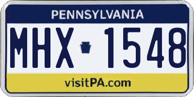 PA license plate MHX1548