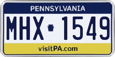 PA license plate MHX1549
